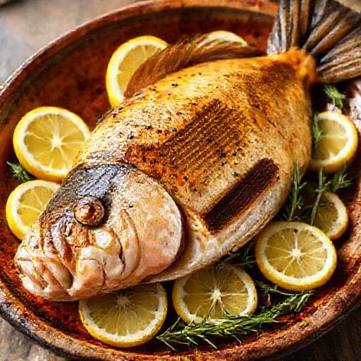 Biban de Mare la Cuptor cu Lămâie și Ierburi Aromatice