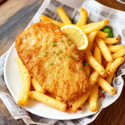 Pește și cartofi prăjiți tradițional (Fish and Chips)