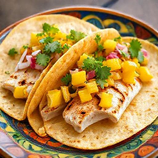 Tacos de Pescado con Mango y Chipotle (Tacos cu Pește, Mango și Chipotle)