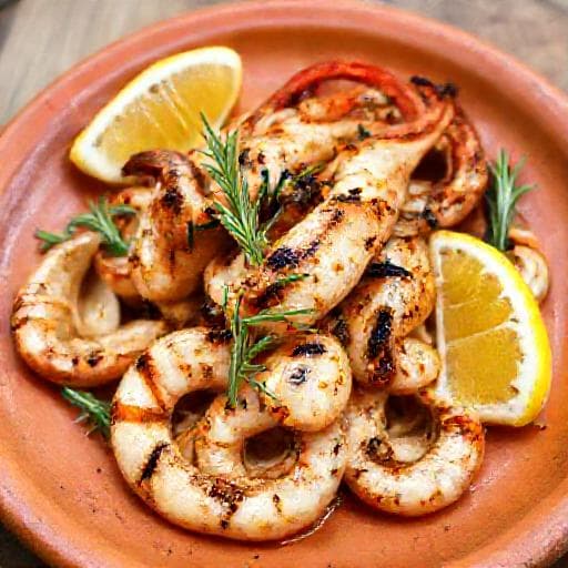 Calamari la Grătar cu Lămâie și Rozmarin (Twist Regional)