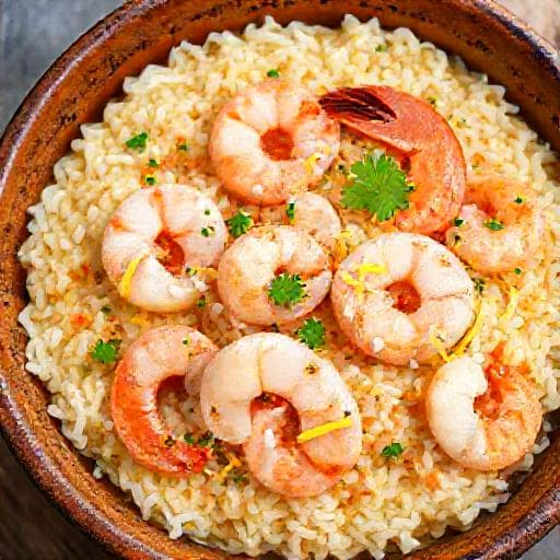 Risotto rapid cu creveți și lămâie