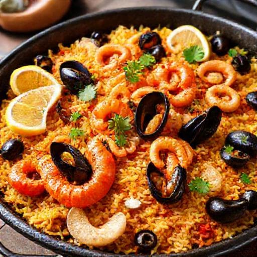 Paella cu Fructe de Mare (Paella de Marisco)