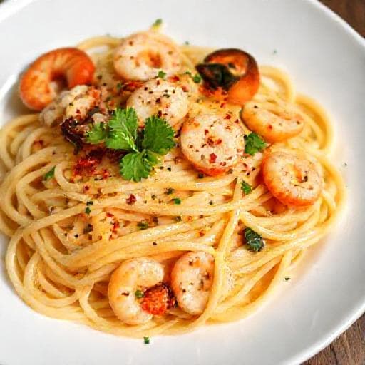 Paste cu Fructe de Mare Rapide (Aglio e Olio cu Fructe de Mare)