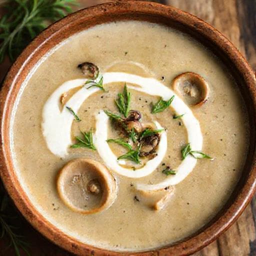 Ciorbă de Ciuperci Pleurotus cu Smântână și Tarhon
