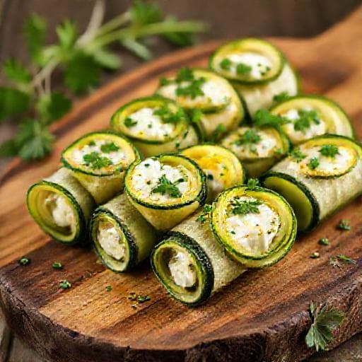 Rulouri rapide de dovlecei cu ricotta și ierburi