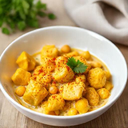 Curry Rapid de Conopidă cu Năut (Stil Simplificat)
