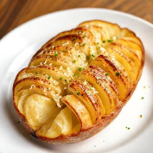 Cartofi Hasselback Rapizi cu Usturoi și Parmezan