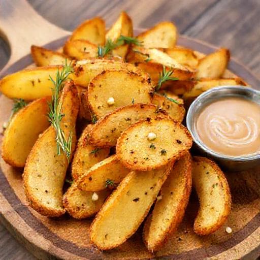 Cartofi wedges la Air Fryer cu Rozmarin și Usturoi