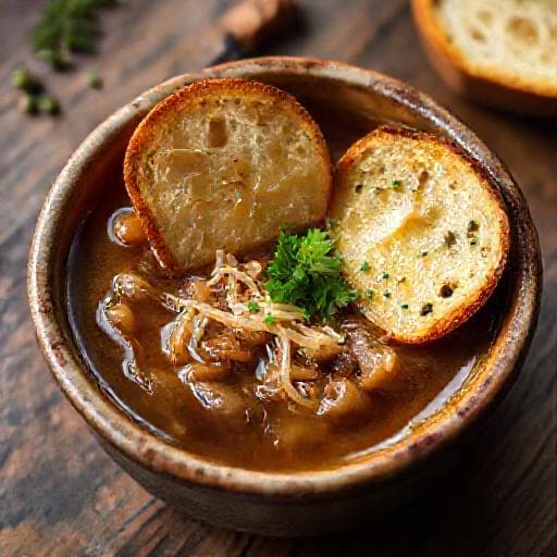 Supă de ceapă gratinată tradițională