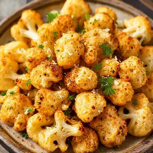 Conopidă crocantă la Air Fryer cu Parmezan și Usturoi