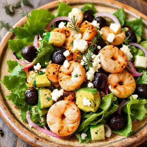 Salată Mediteraneană cu Creveți și Avocado