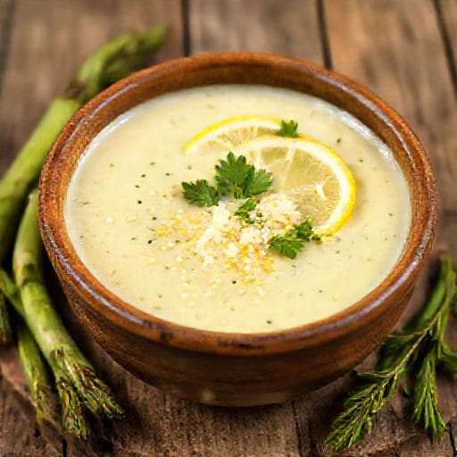 Supă Cremă de Sparanghel cu Lămâie și Parmezan