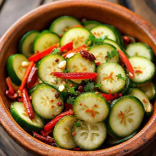 Salată de Castraveți în Stil Asiatic cu Arome de Sichuan