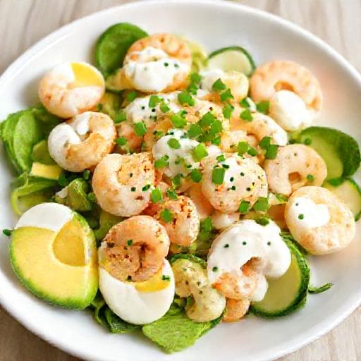 Salată de Avocado cu Ou și Creveți