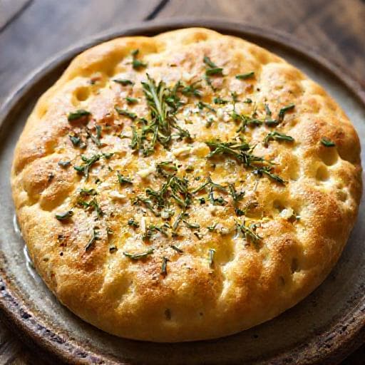 Focaccia Rapidă cu Rozmarin și Usturoi