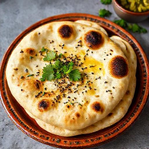 Naan cu usturoi și semințe de nigella