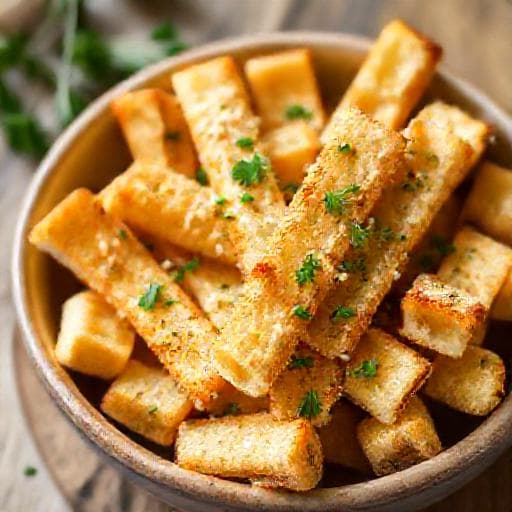 Batoane Rapide de Pâine cu Usturoi și Parmezan