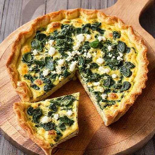 Quiche clasic cu spanac și feta