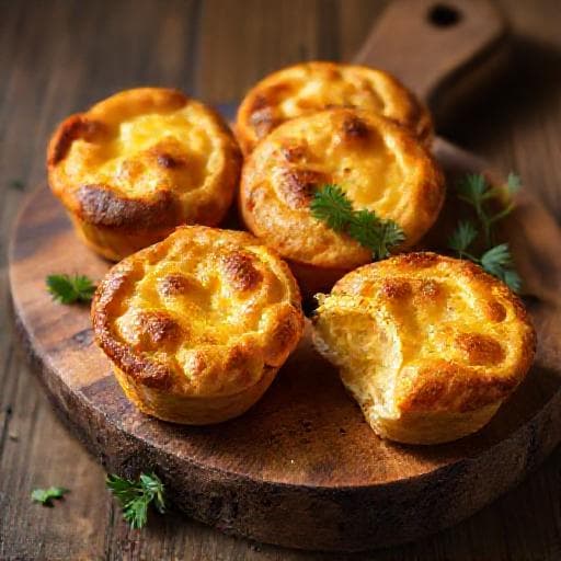 Brioșe aperitiv cu cașcaval tradiționale