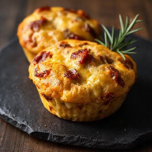 Brioșe aperitiv cu cașcaval și bacon afumat
