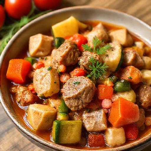 Ghiveci rapid cu carne de porc