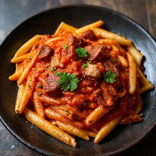 Penne all'Arrabbiata cu Guanciale