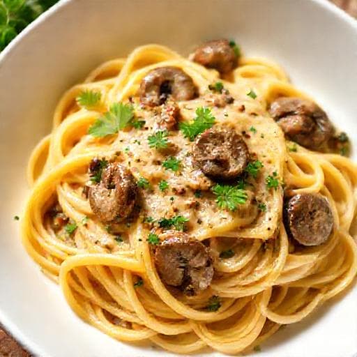 Tagliatelle cu Hribi și Smântână (Varianta Rapidă)