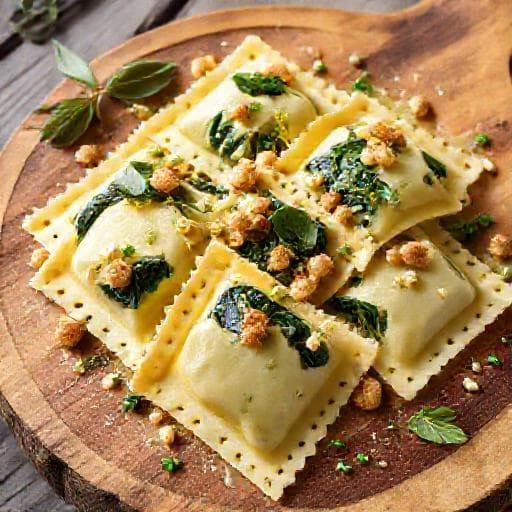 Ravioli cu Ricotta, Spanac și Nuci (Twist Regional)