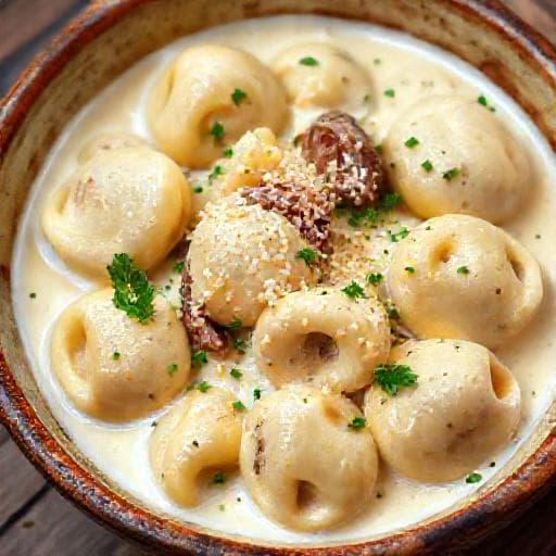 Tortellini în sos de smântână clasic
