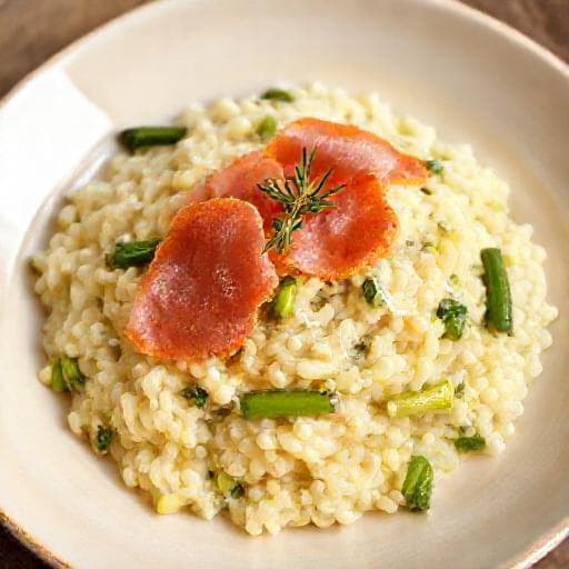 Risotto cu sparanghel și prosciutto