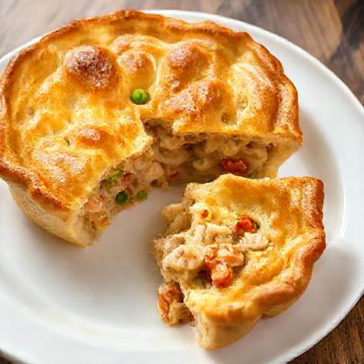 Plăcintă rapidă cu pui și legume (foietaj)