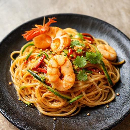 Japchae cu Fructe de Mare