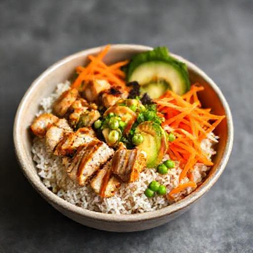 Poké Bowl Clasic cu Pui Marinat