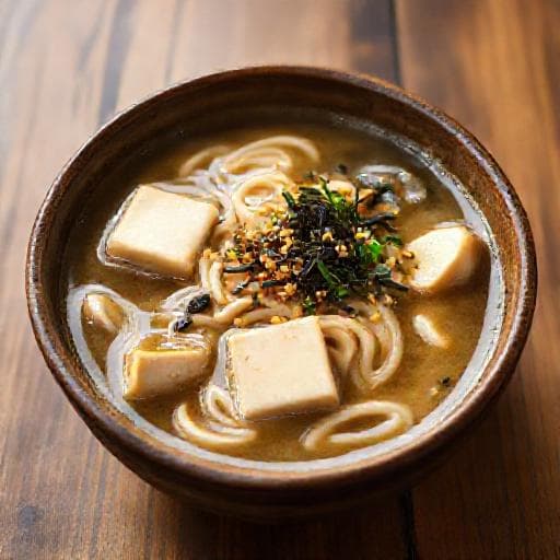 Supă Udon cu Miso și Tofu (Vegetariană)