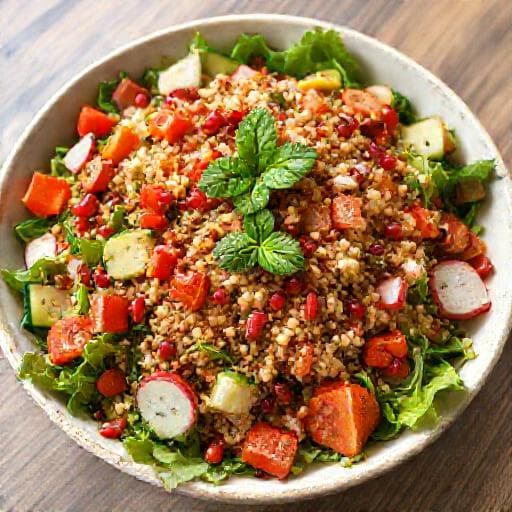 Fattoush cu Quinoa și Rodii