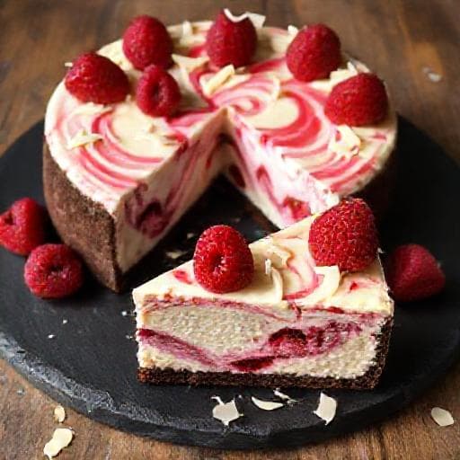 Cheesecake New York cu Ciocolată Albă și Zmeură