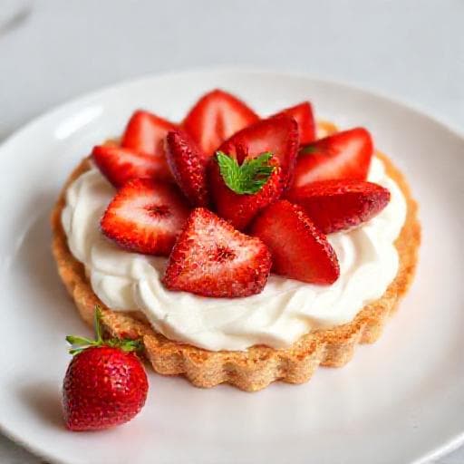 Tartă Rapidă cu Căpșuni și Cremă de Mascarpone