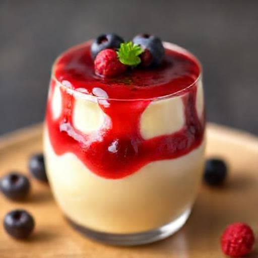 Panna Cotta Rapidă cu Fructe de Pădure