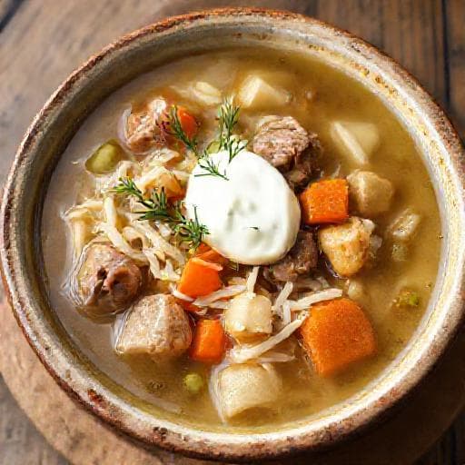 Ciorbă de varză cu carne (Tradițională)
