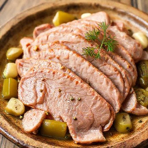 Pastramă de Porc cu Murături și Usturoi