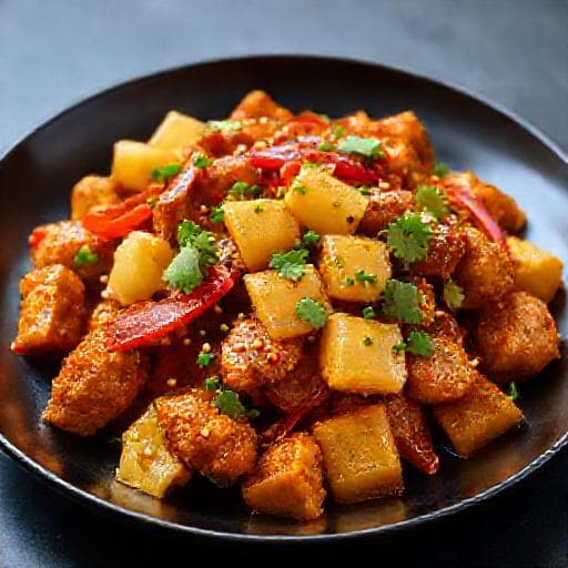 Pui General Tso cu Ananas și Ardei