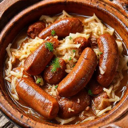 Cârnați Afumați cu Varză Murată (Tradițional)