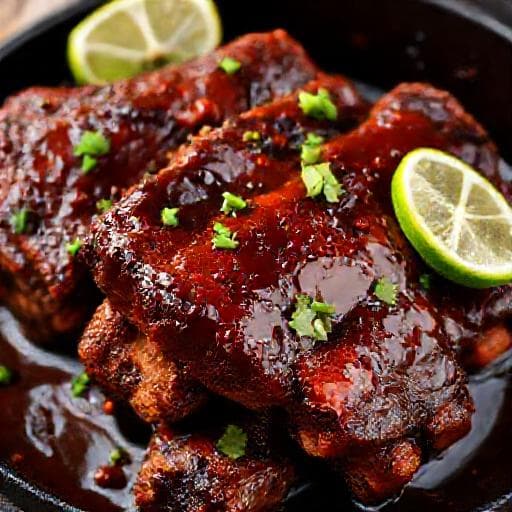 Coaste de Porc în Sos Barbecue cu Note Afumate și Chipotle