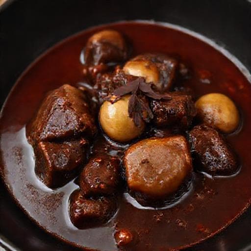 Boeuf Bourguignon cu Ciocolată Neagră