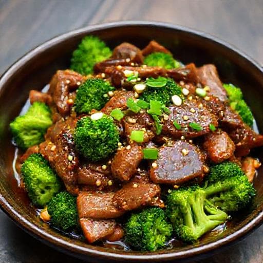 Vită cu Broccoli și Sos de Usturoi și Ghimbir