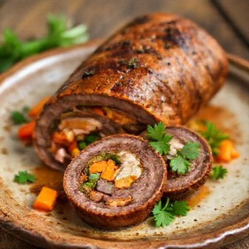 Ruladă de vită tradițională cu legume