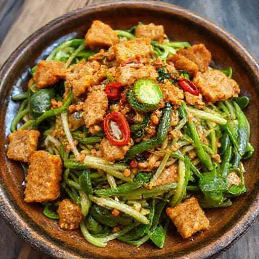 Lotek Sunda dengan Tempe Garing