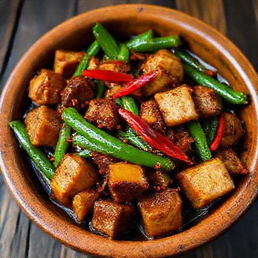 Oseng Tempe Kacang Panjang Pedas Manis Khas Jawa
