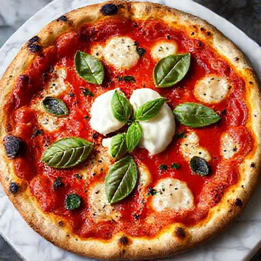 Pizza Margherita dengan Burrata