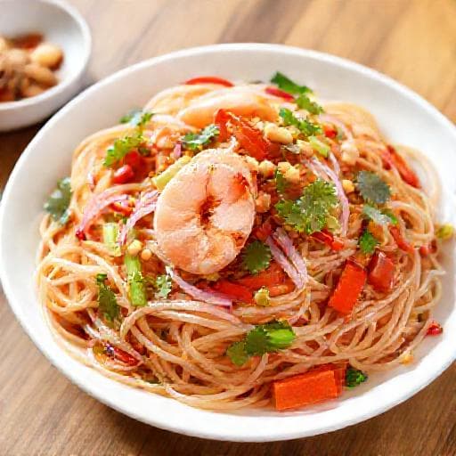 ยำวุ้นเส้นหมูสับกุ้งสด